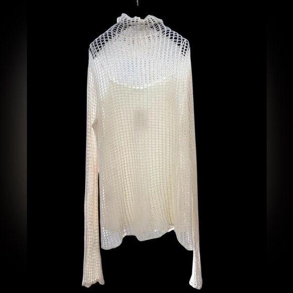 The Row White Open knit Mesh Long Sleeve Top size 6 $2300